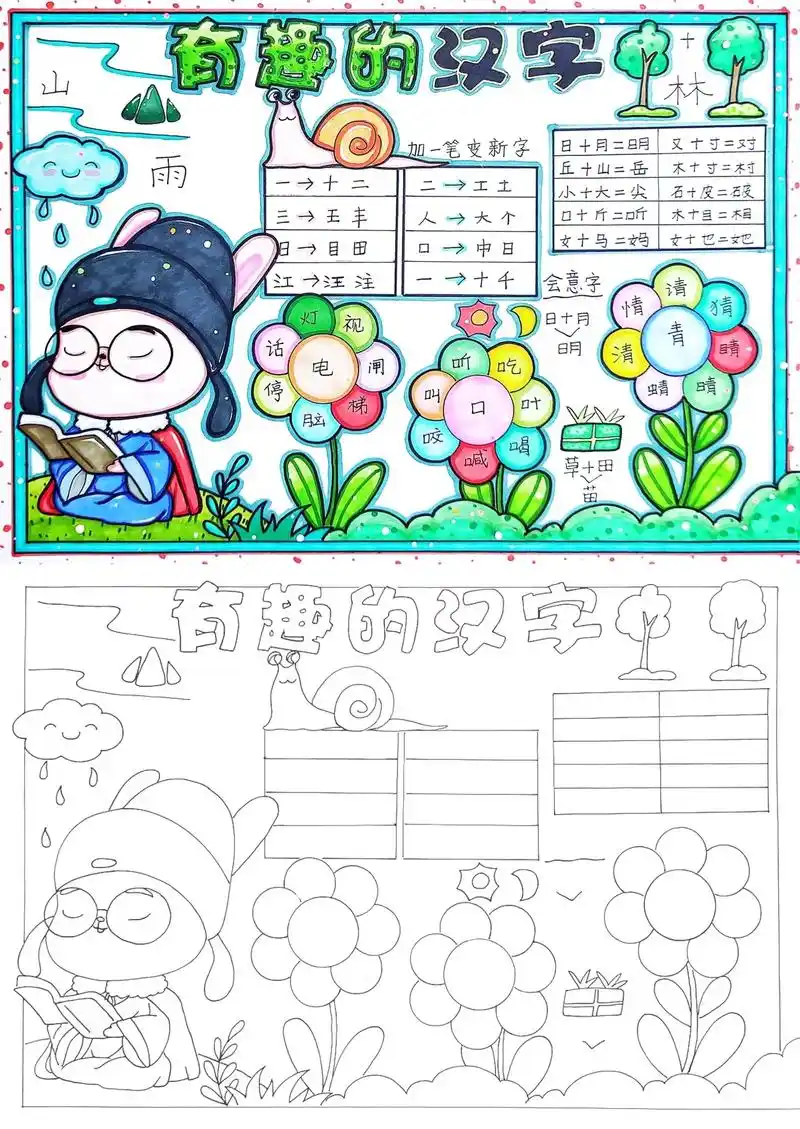 有趣的汉字手抄报96#小学生手抄报 #汉字真有趣手抄报#有趣 - 抖音