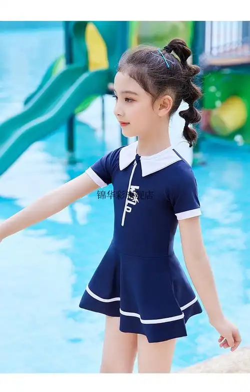 佑游网红同款儿童泳衣女童夏季小中大童游泳衣连体女孩2022年新款可爱