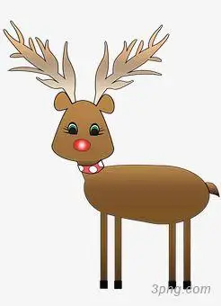 卡通可爱麋鹿png素材透明免抠图片-动植人物