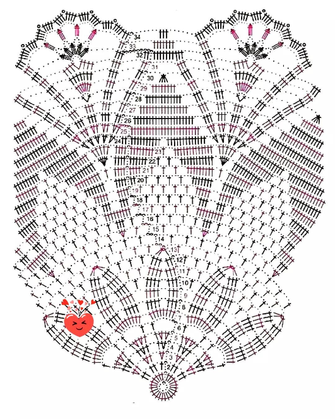 【图解】钩针手工编织 蕾丝餐巾桌布花片图案