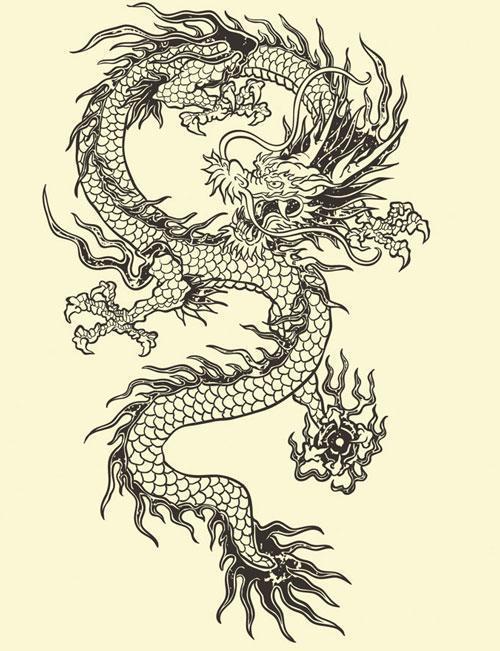 龙简笔画霸气彩色中国龙龙头动物简笔画步骤图片大全二趣味龙简笔画