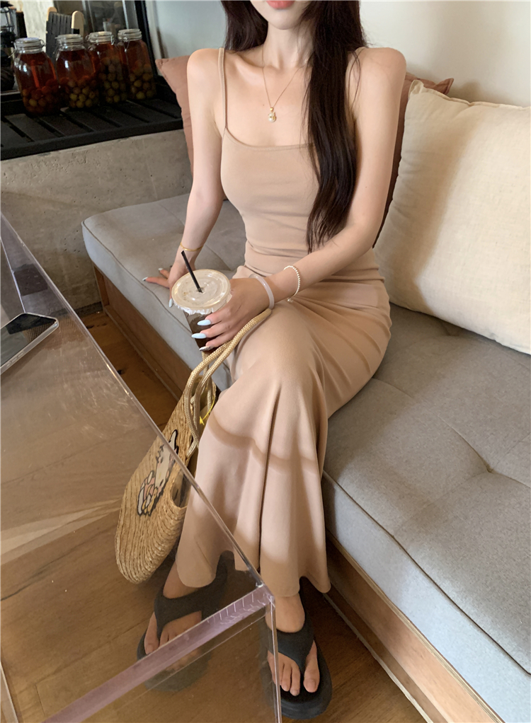 实拍实价~绿色吊带连衣裙女夏温柔风修身显瘦裙子 半露肩防晒t… - 17