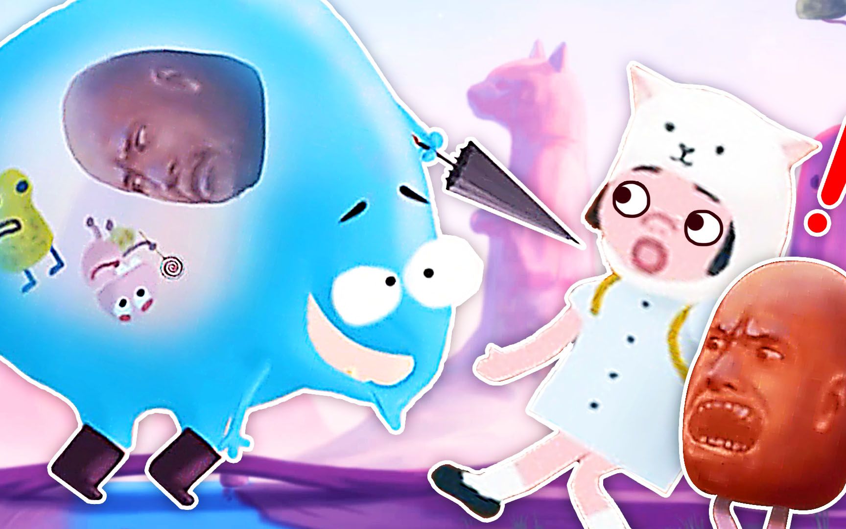 喵喵仙境 果冻大象把一颗卤蛋人一口吞进肚子里撑着了 阿波兔解说