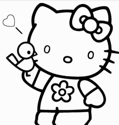 小猫简笔画图片大全可爱 超萌可爱凯蒂猫卡通简笔画图片大全