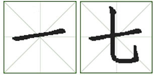 "七"笔画顺序田字格怎么写?"七"笔画顺序田字格如上图.