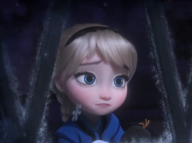 冰雪奇缘2:艾莎发型变化很大,儿童时期可爱,散下头发仙气十足