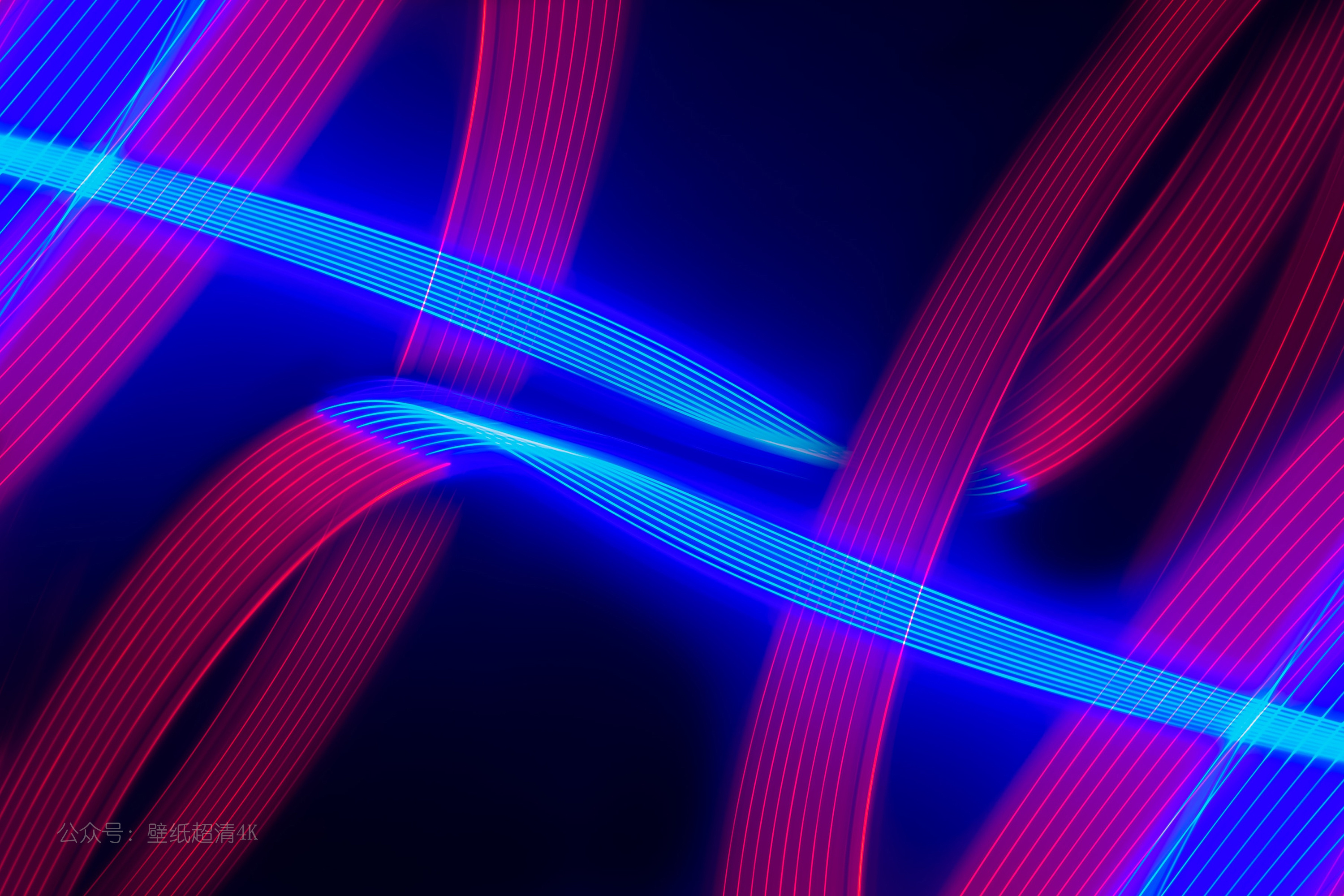 红蓝发光线条壁纸