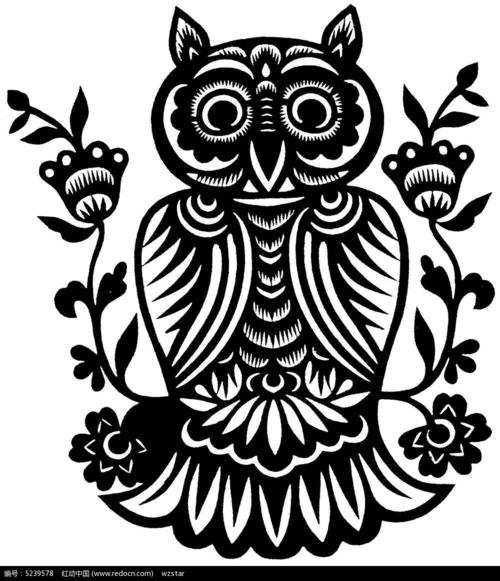 黑白剪纸素材打印稿