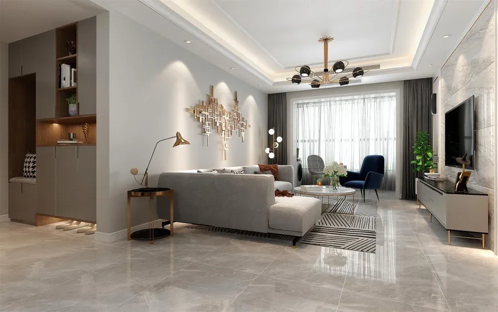 金地南湖艺境115平米现代轻奢装修风格