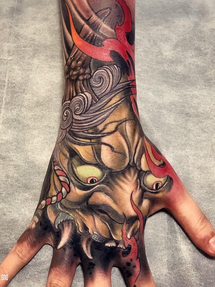 手背般若_纹身图案手稿图片_代上帝之手的纹身作品集