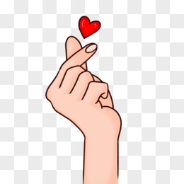 手绘手势比心免抠元素