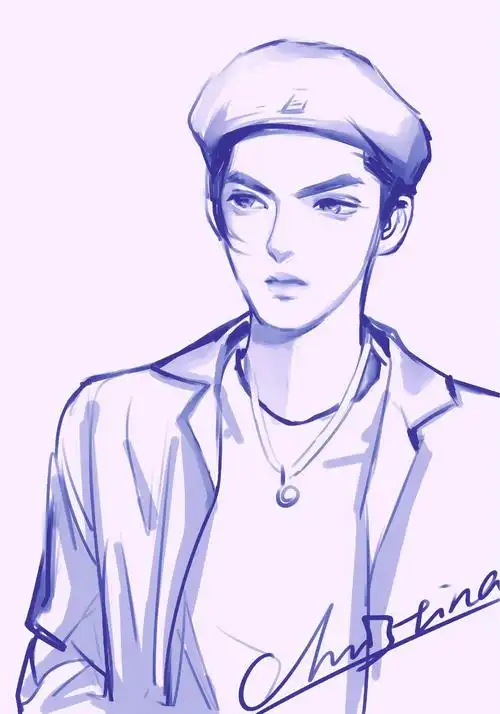 吴亦凡路透饭绘:带贝雷帽的小凡又酷又温柔