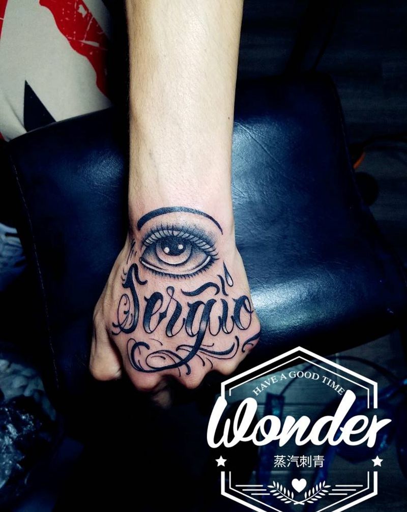 潮流手背纹身图片