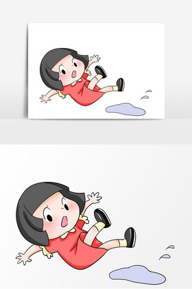 滑到的小女孩形象图片