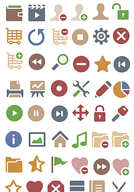 卡通网站设计小图标素材