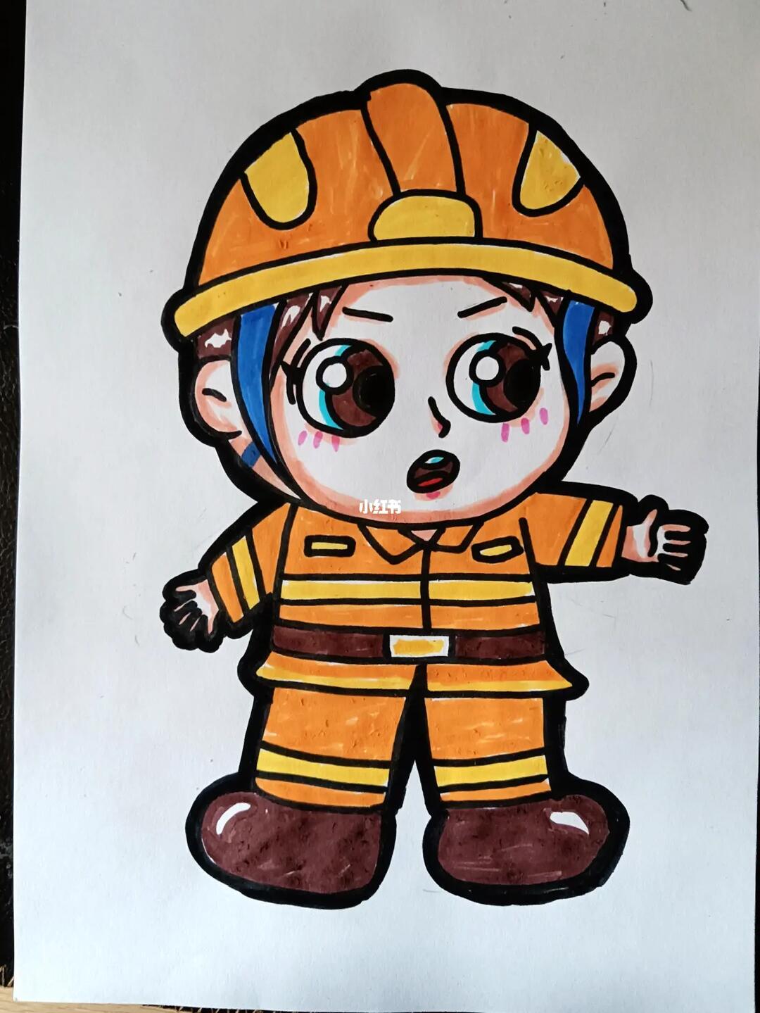 消防员简笔画