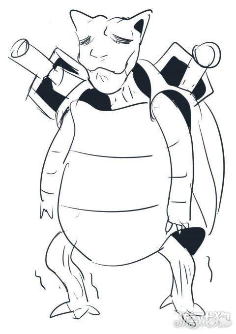 口袋精灵简笔画骑拉帝纳