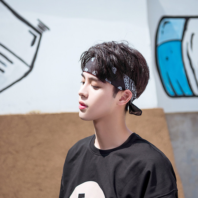 头巾男生嘻哈发带篮球运动护额吸汗头带抹额头饰潮夏季洗脸男士