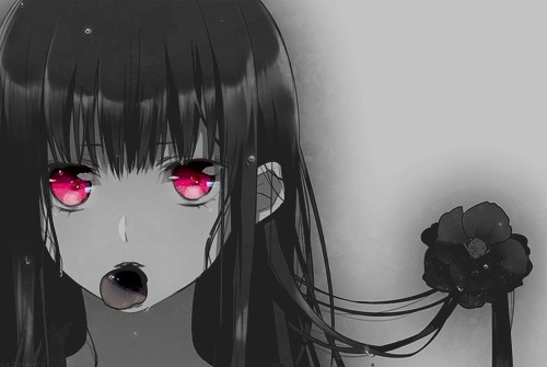 跪求动漫少女头像:眼神是空洞的,瞳孔为红色,谢谢