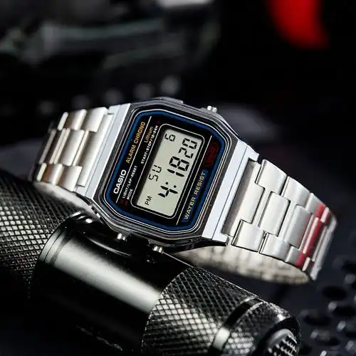 卡西欧手表男casio女学生电子复古金色方形小银表a168wegb-1b