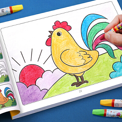 幼儿园小中大班美术画画本涂色画2356岁儿童涂鸦绘本填色画本