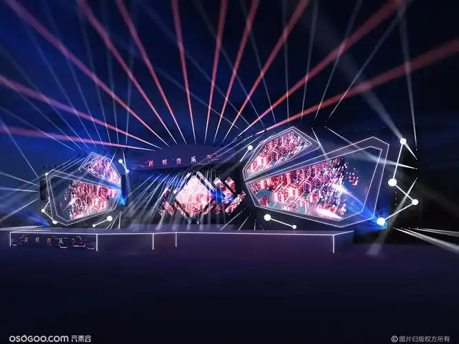 3d设计效果图巅峰音乐节舞美舞台设计