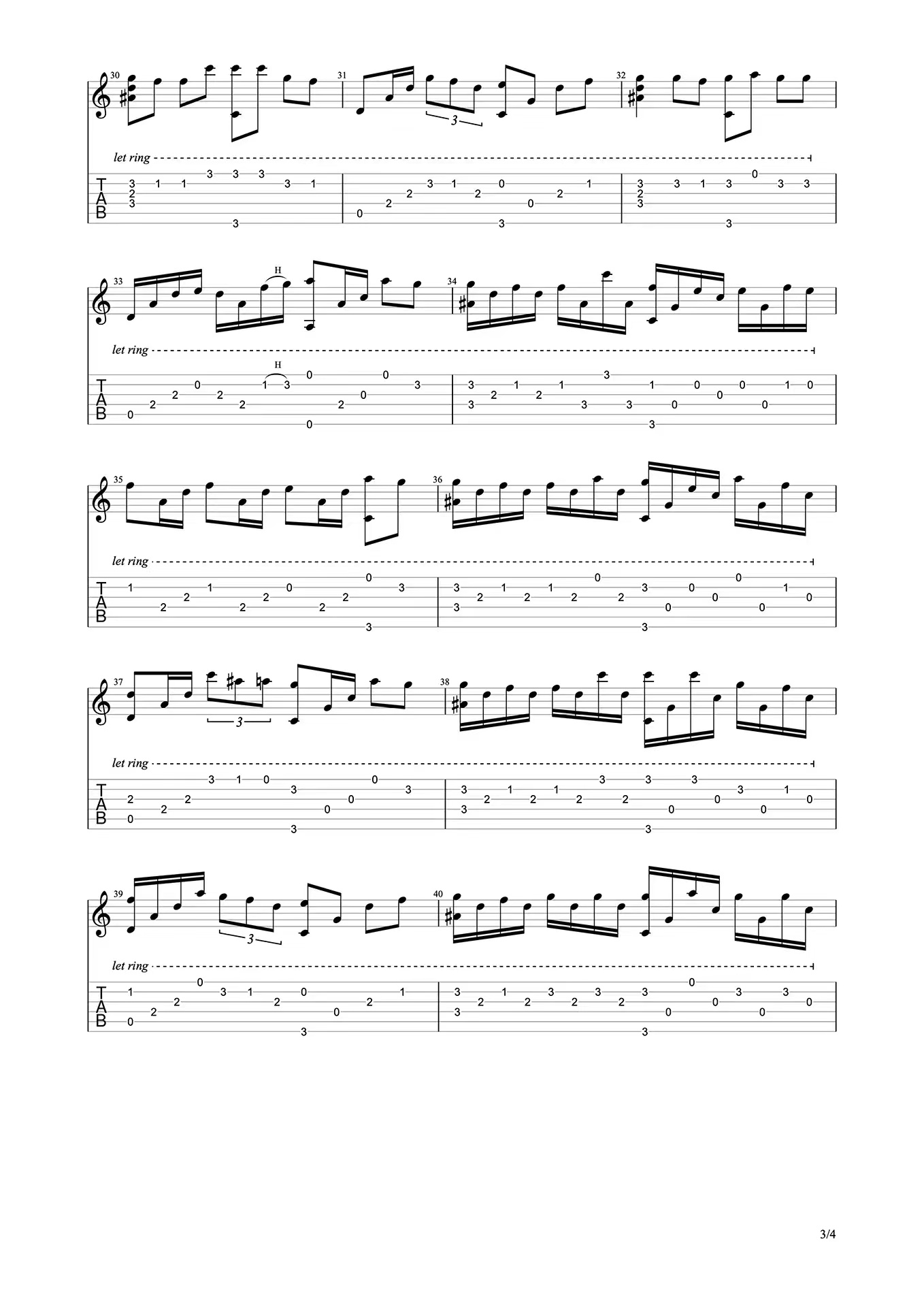 进击的巨人 - call of silence吉他谱(图片谱,指弹)_动漫游戏(acg)_3.