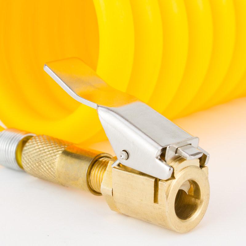 汽车车载充气泵气嘴转接头纯铜夹子车用打气气泵车载充气泵