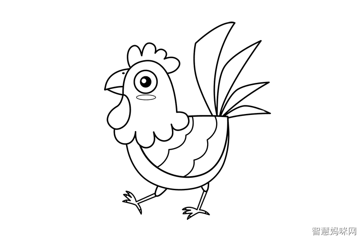 发鸡盲简笔画