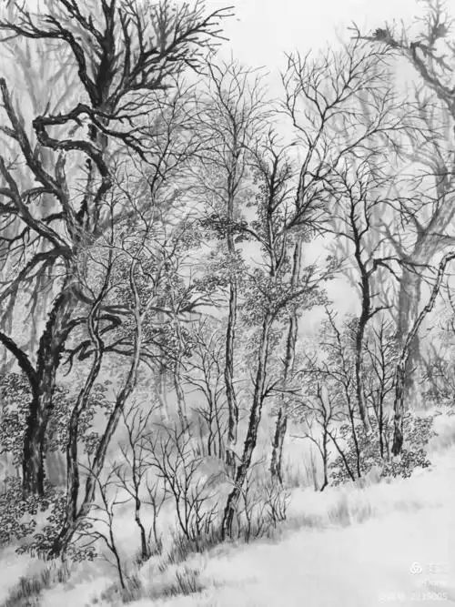 关外风情中国水墨山水画习作(3)