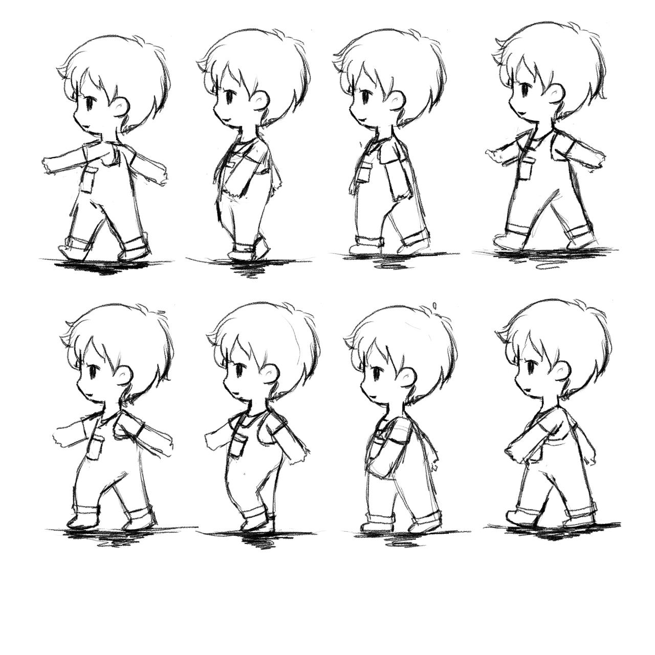 走路逐帧动画-分解动作!