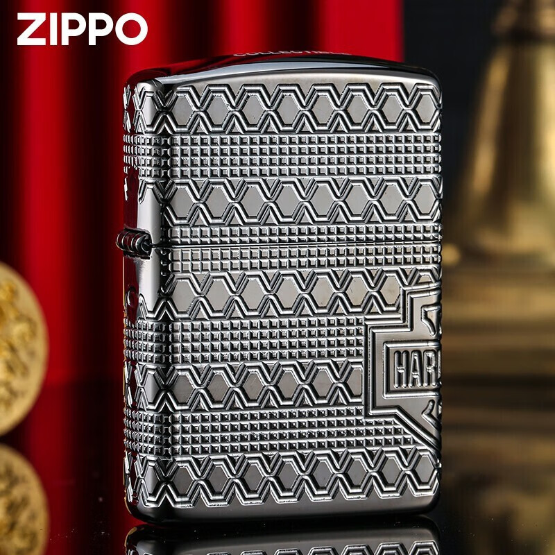 zippo edge之宝煤油防风打火机黑冰盔甲21哈雷戴维森硬核机能送男友