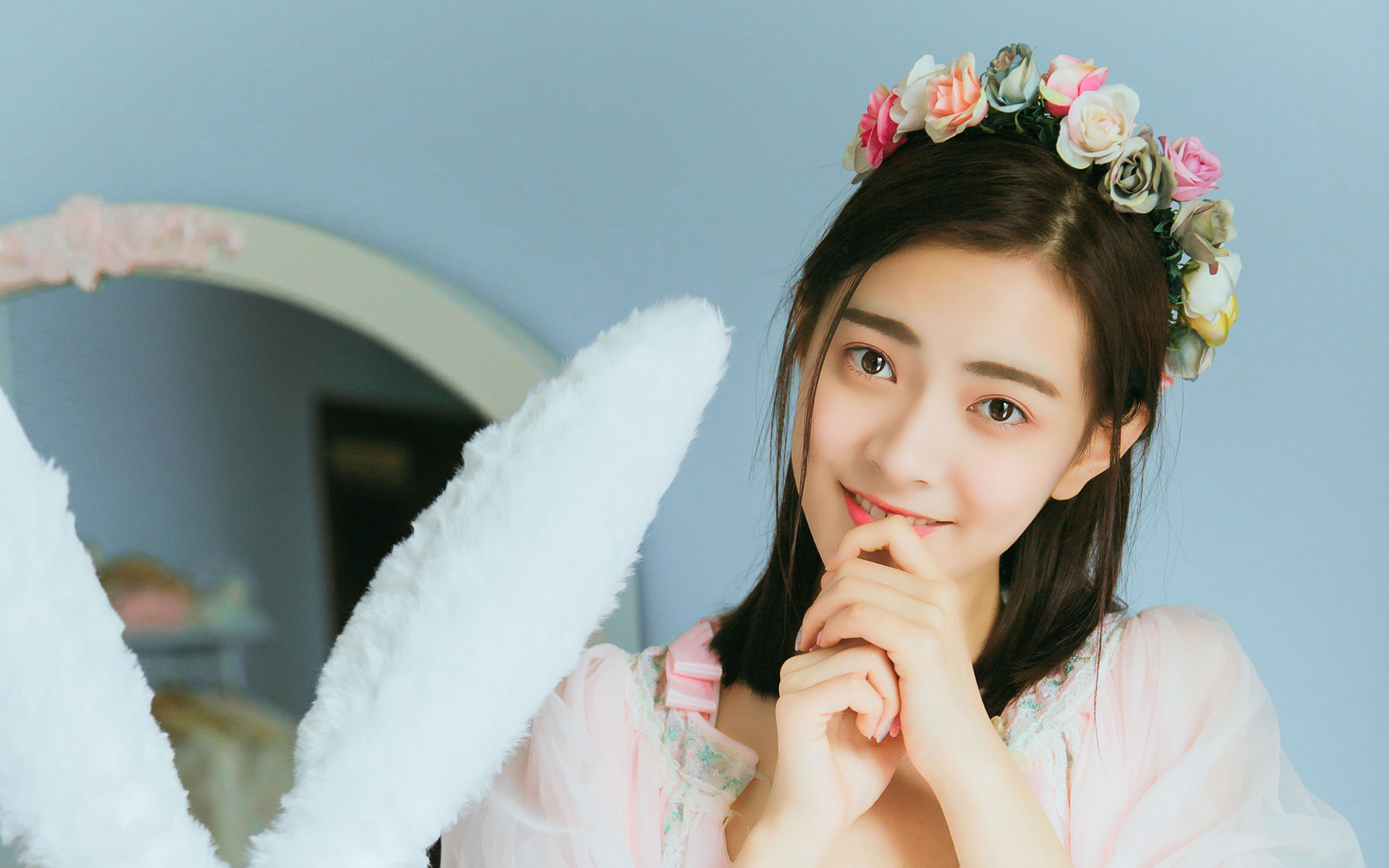 唯美清新日系美女写真电脑桌面壁纸高清大图预览1920x1200_美女壁纸