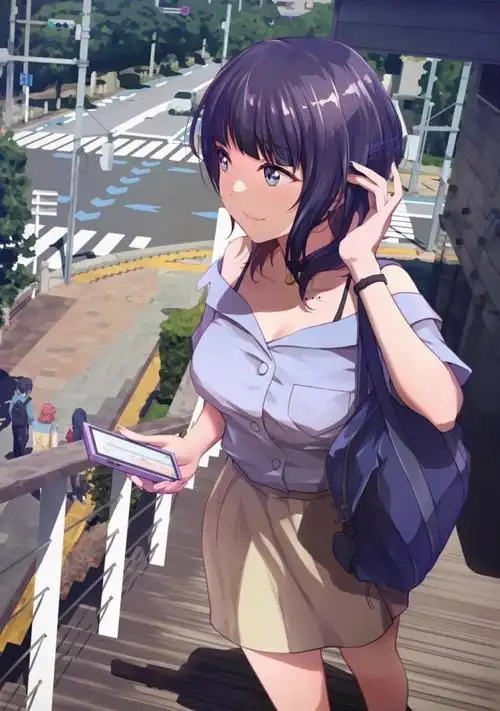 出单紫发蓝瞳动漫少女