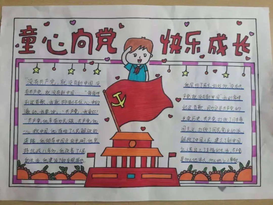 童心向党筑梦成长红色手抄报作品展览第七期