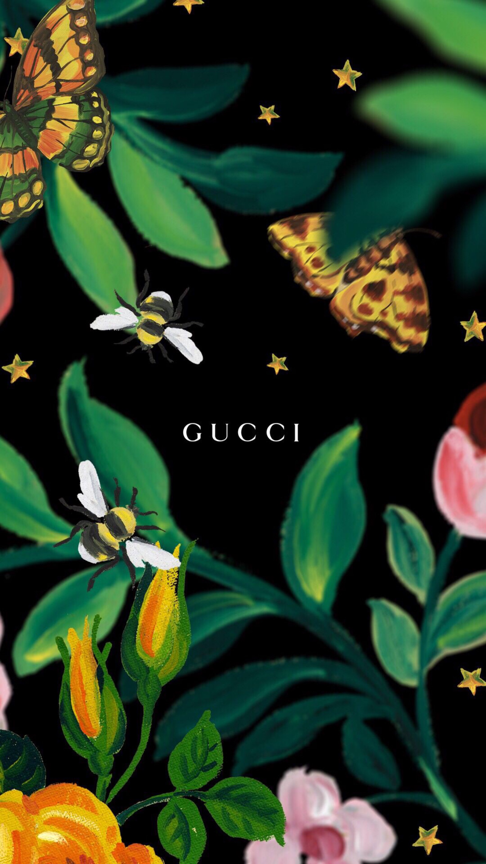 gucci花系列 手机壁纸 背景图