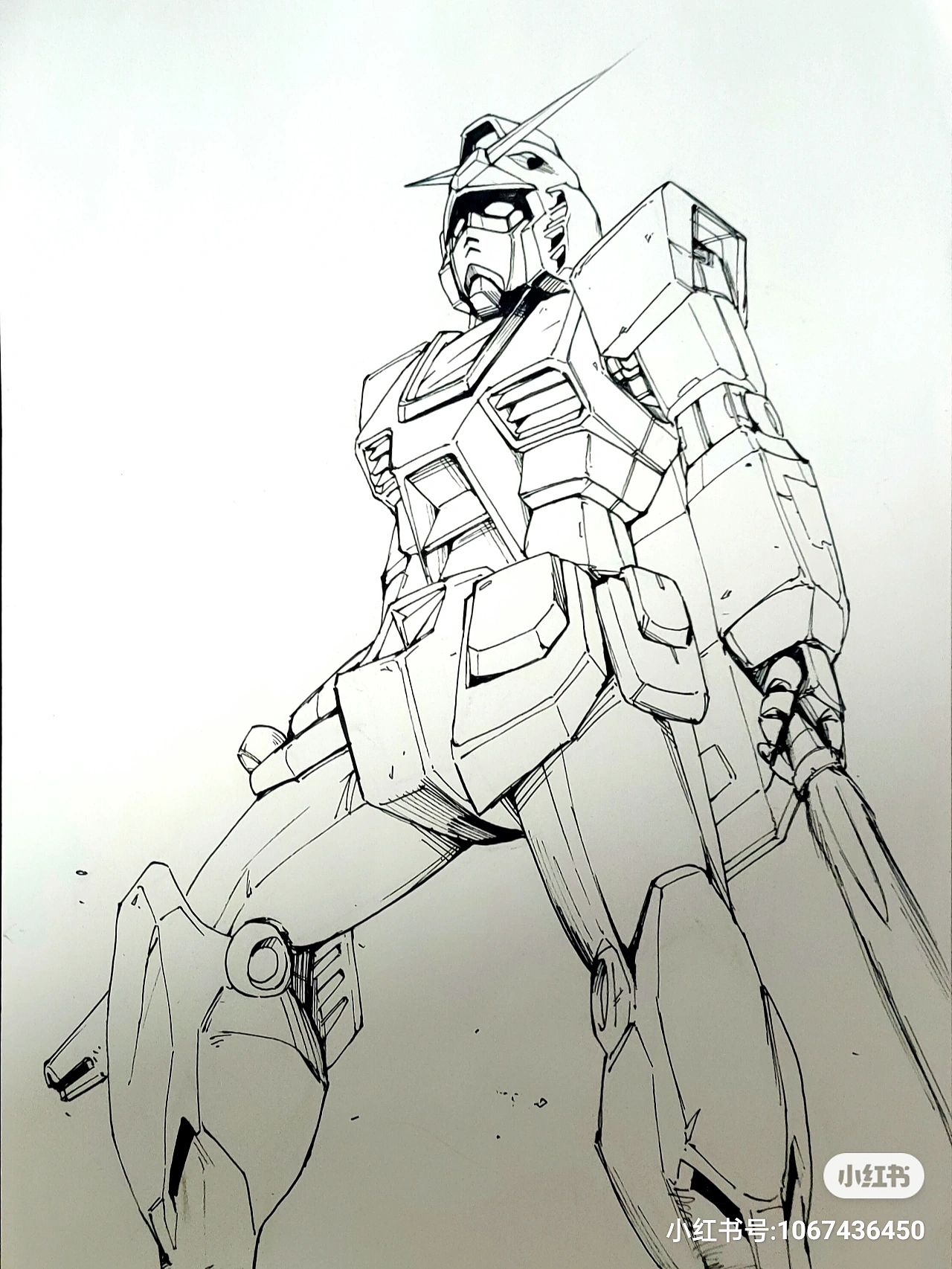 手绘马克笔rx-78-2元祖高达