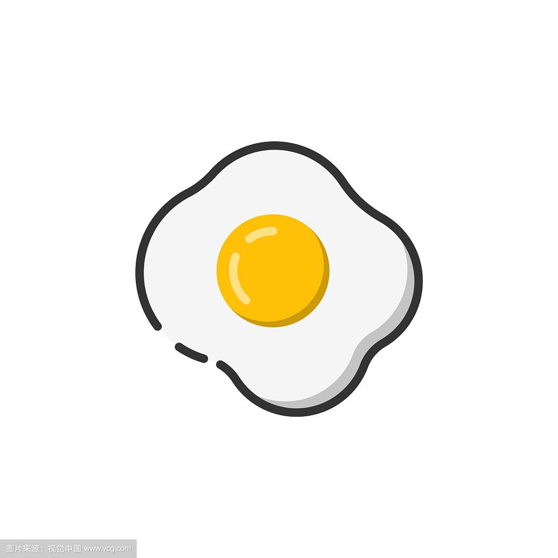 煎蛋图标颜色轮廓图标