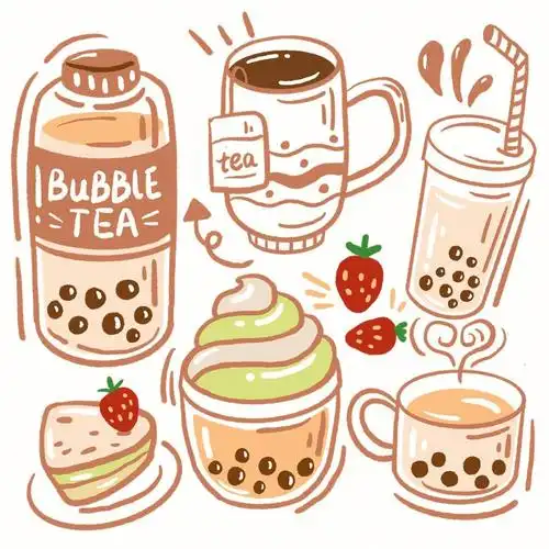 各类奶茶素材来喽贴纸电子手帐素材