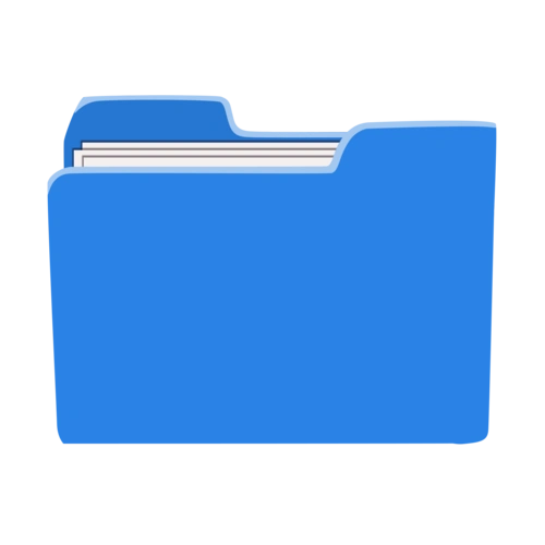 文件夹蓝色文件夹卡通手绘矢量