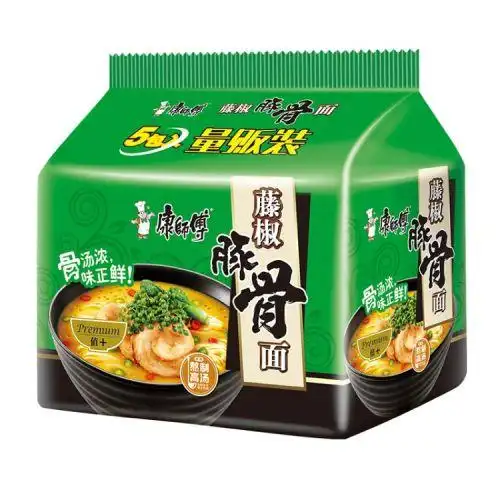 康师傅经典袋藤椒豚骨面102g*5/袋方便面泡面