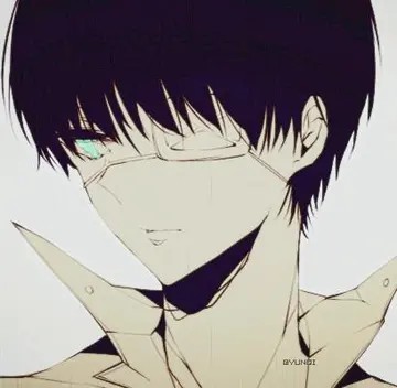 食尸鬼眼罩头像黑白风情头男头银发黑色眼罩蒙面小清新暗黑系二次动漫