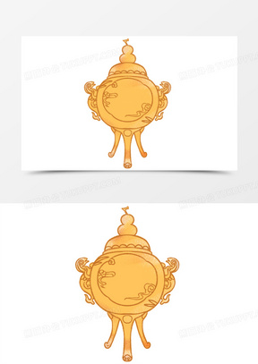 卡通手绘古代文物元素120卡通手绘炼丹炉古代文物素材120古代文物390