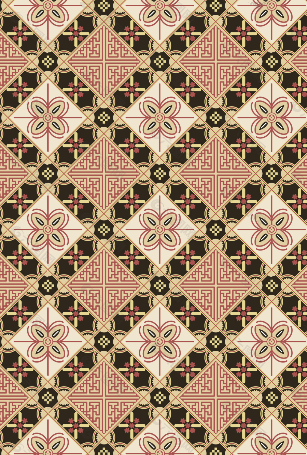 东南亚风格矢量平铺图案设计元素素材免费下载(图片编号:3852036)-六