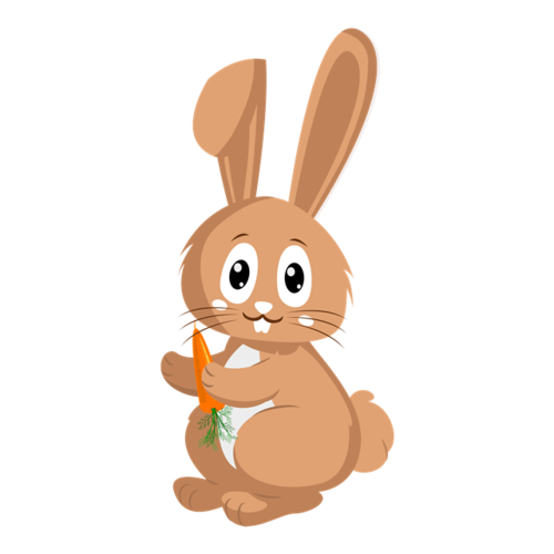 卡通动物简笔画彩色可爱兔子