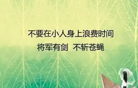 不要在小人身上浪费时间,将军有剑,不斩苍蝇