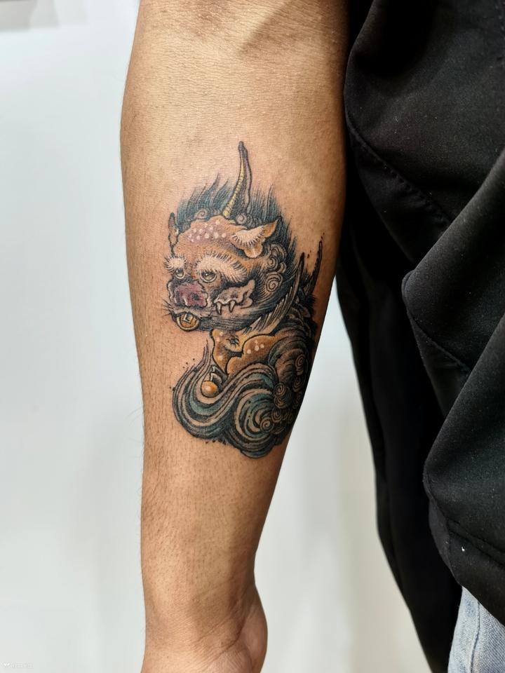 招财貔貅_纹身图案手稿图片_王忠岩的纹身作品集