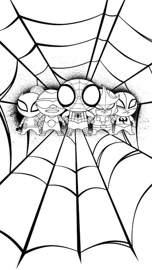 简笔画钢铁蜘蛛战衣