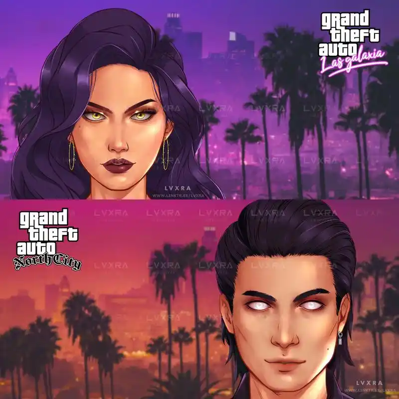 浅画一下游戏里的角色#gta #gta5 #gta头像 #情 - 抖音