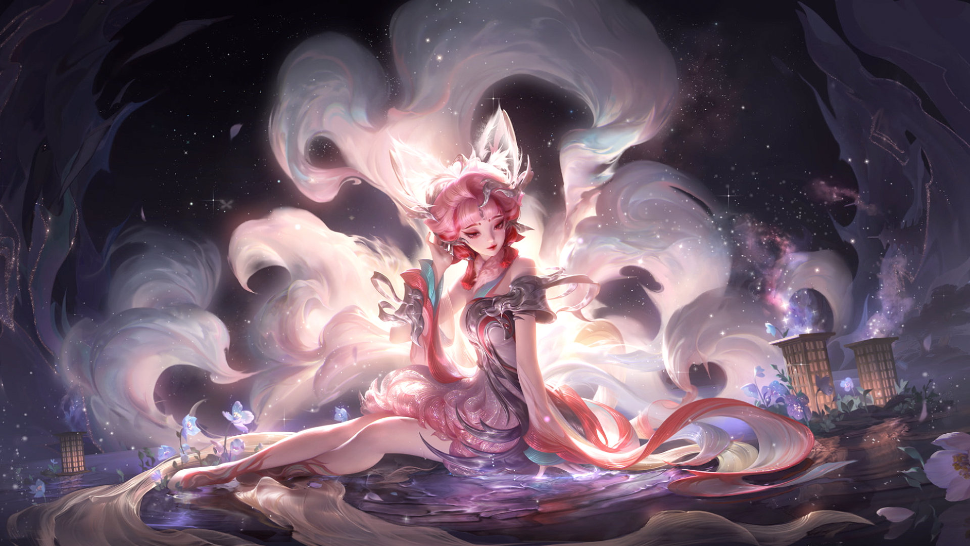 妲己新皮肤动画#妲己九尾狐新皮肤  这个妲己新皮肤九尾狐也太美了吧